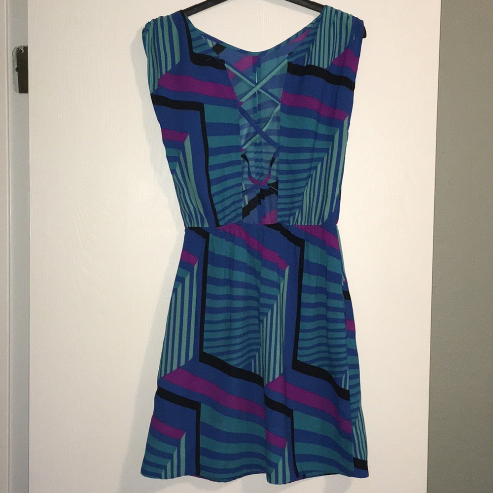 Miss Selfridge Retro Stripe Summer Dress - Picture 2 of 4